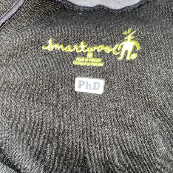 Smartwool PhD Merino Wool 1/4 Zip Pullover LS Black Gray Hiking Base layer M - Picture 3 of 7